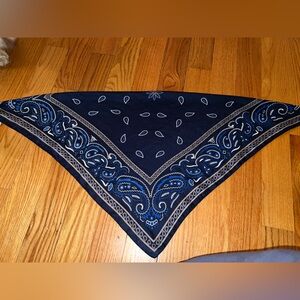 Navy Blue Bandana tie top with Paisley Design